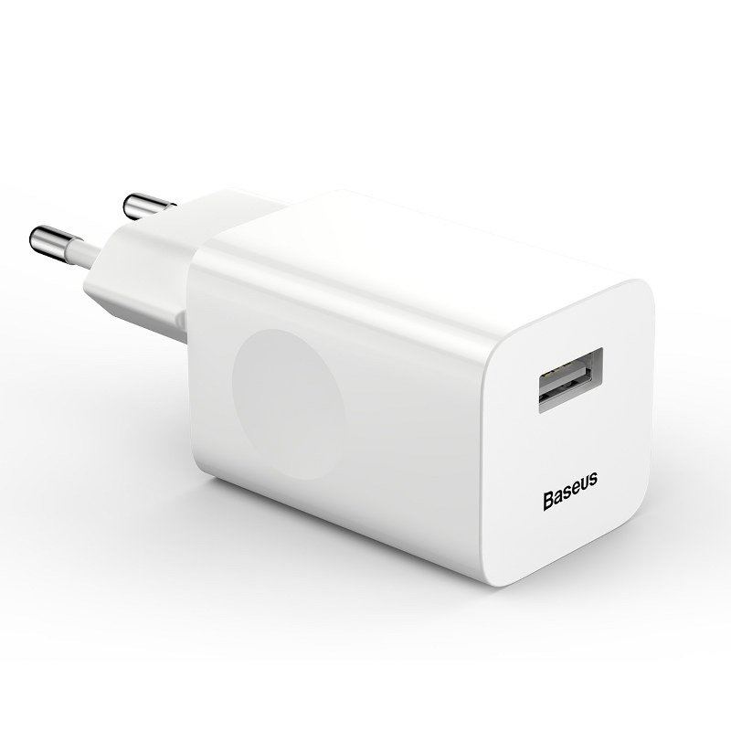 Baseus töltő gyorstöltő USB-A QC 3.0 24W fehér (CCALL-BX02) Baseus töltő gyorstöltő USB-A QC 3.0 24W fehér (CCALL-BX02)