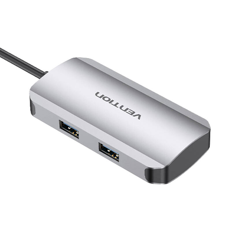 USB-C to USB-C Docking Station, 3x USB3.0, PD 0.15m Vention TNDHB, gray USB-C to USB-C Docking Station, 3x USB3.0, PD 0.15m Vention TNDHB, gray