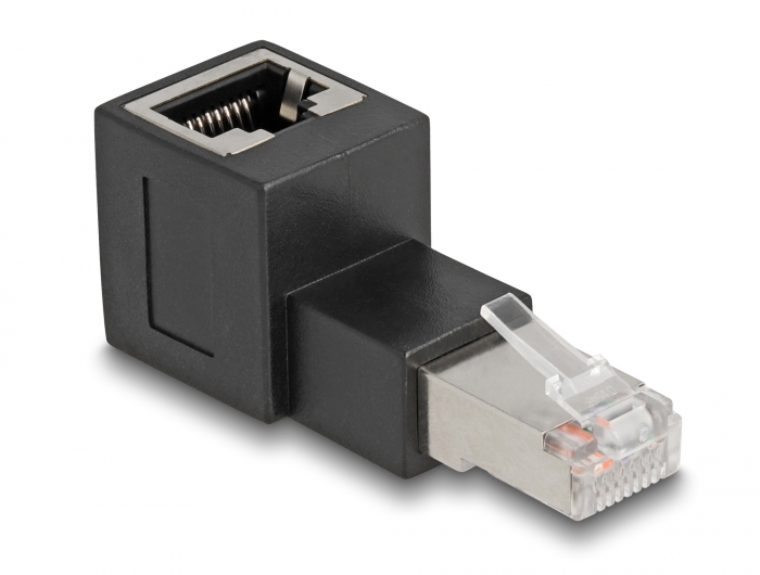 Delock RJ45 apa - RJ45 anya adapter Cat.6A 90 fokos szögben felfelé hajlítva (87861) Delock RJ45 apa - RJ45 anya adapter Cat.6A 90 fokos szögben felfelé hajlítva (87861)