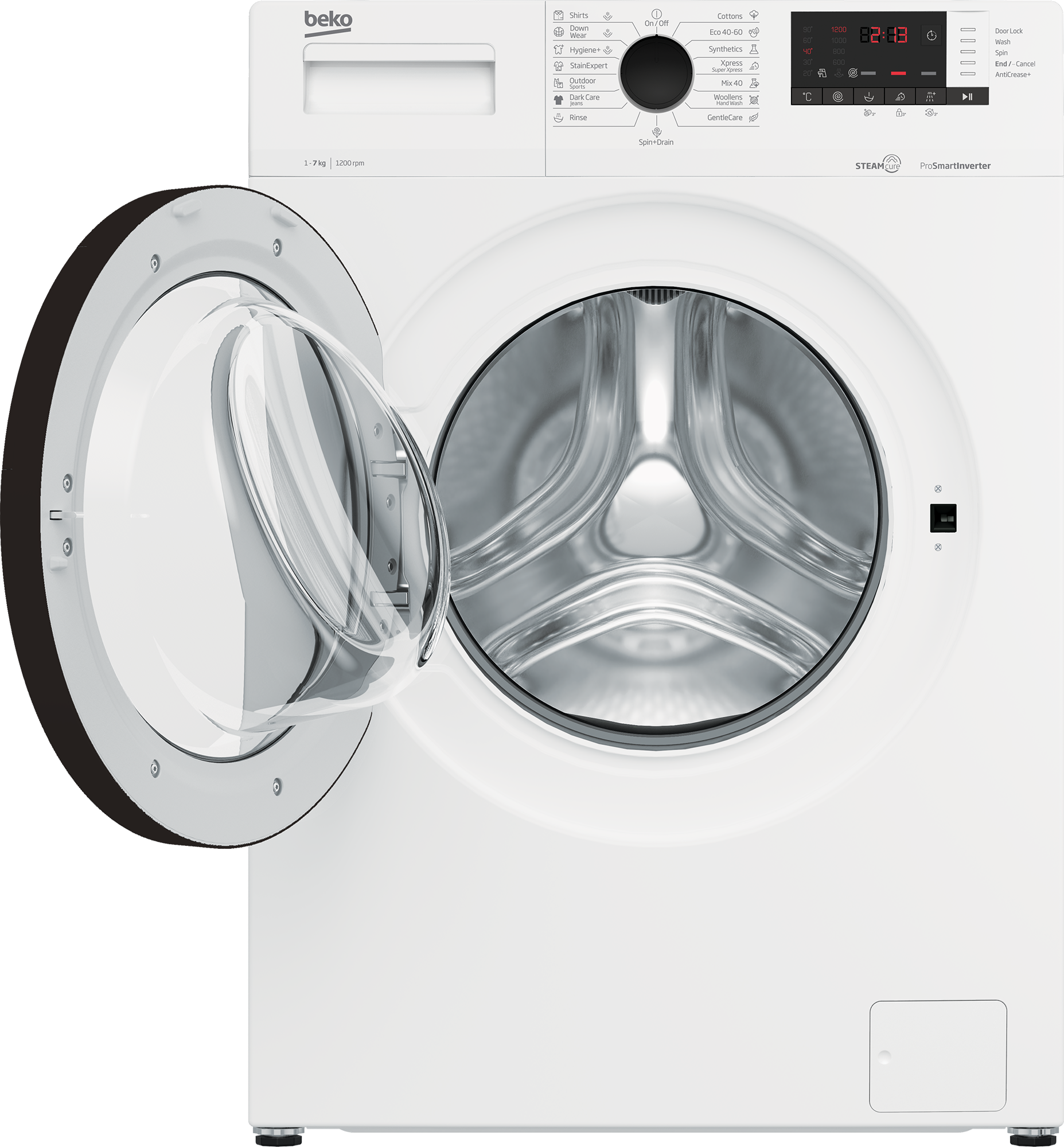 Beko WUE7612XBWS Elöltöltős keskeny mosógép – 7 kg, 1200 ford./perc, A Energiaosztály, Daily Xpress program, SteamCure gőzfunkció Beko WUE7612XBWS Elöltöltős keskeny mosógép – 7 kg, 1200 ford./perc, A Energiaosztály, Daily Xpress program, SteamCure gőzfunkció