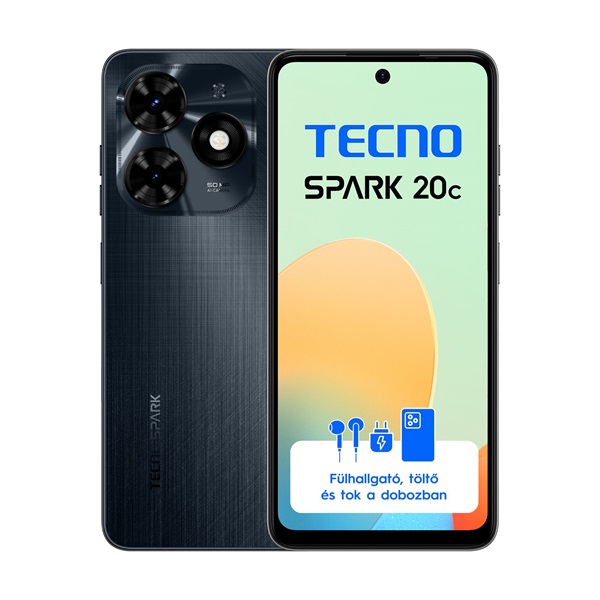 Tecno Spark 20C 6,56" LTE 4/128GB DualSIM Gravity Black okostelefon Tecno Spark 20C 6,56" LTE 4/128GB DualSIM Gravity Black okostelefon