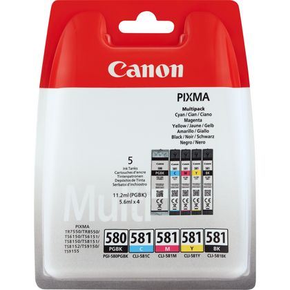 Canon PGI-580BK/CLI-581 BK/C/M/Y patron multipack (2078C005) Canon PGI-580BK/CLI-581 BK/C/M/Y patron multipack (2078C005)
