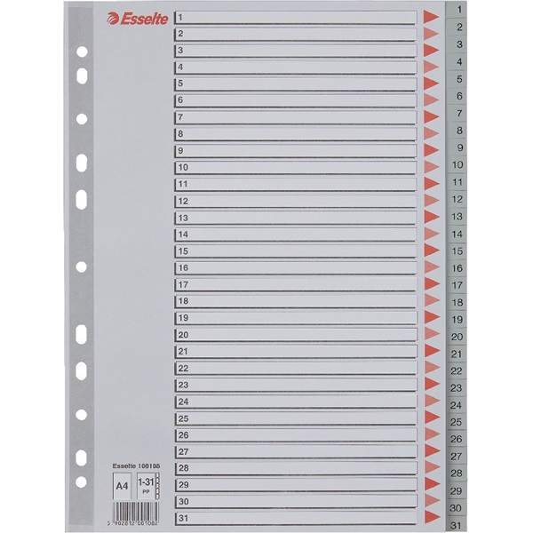 Esselte A4  1-31 műanyag regiszter