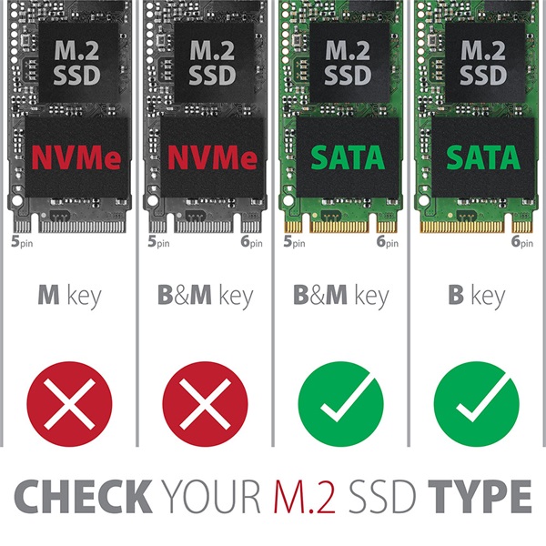 Axagon EEM2-SA M.2 külső SSD ház szürke