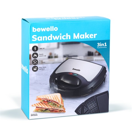 Bewello BW1024  3 IN 1 Szendvicssütő