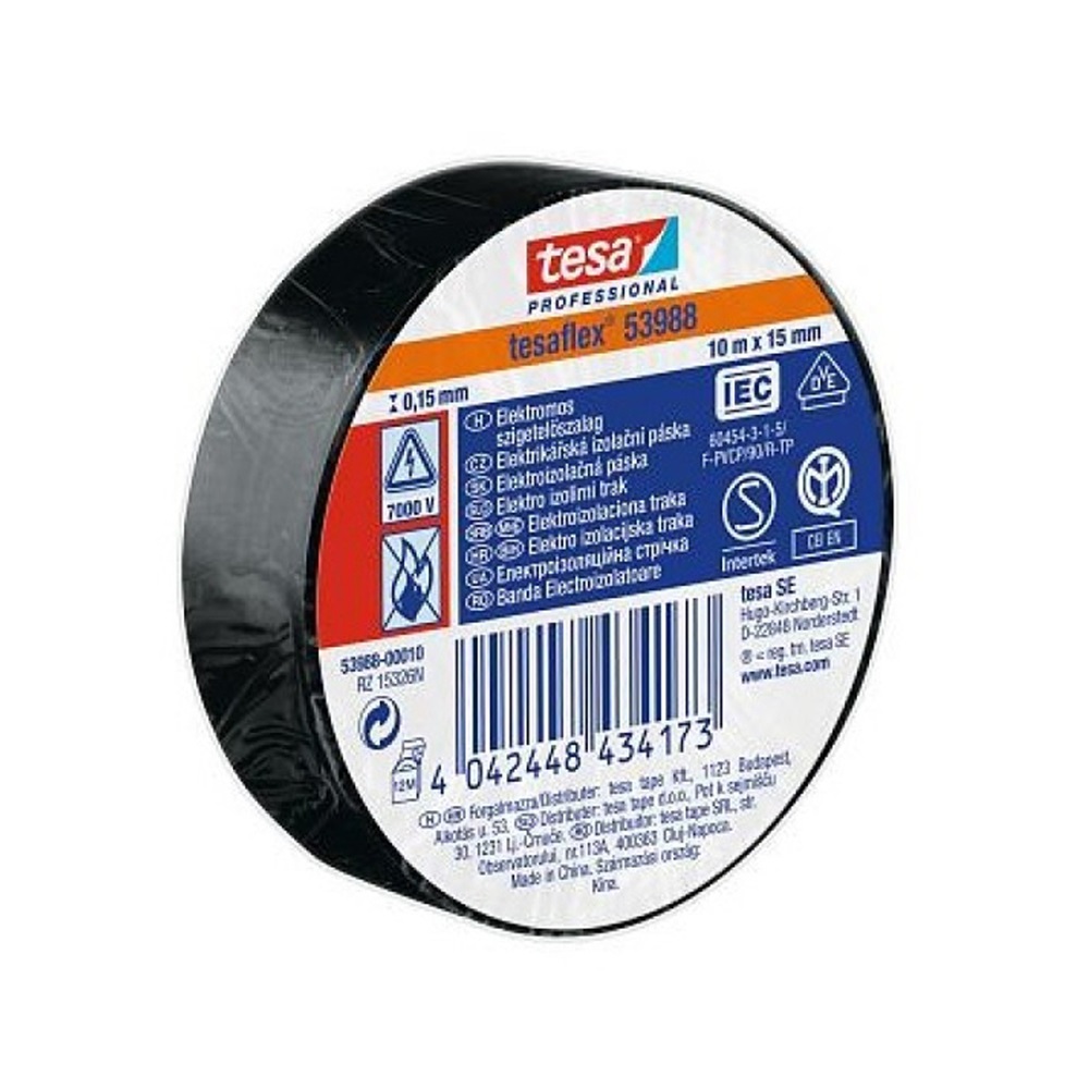 Tesa Szigetelőszalag 15mmX10m  fekete (53988-00010-00)