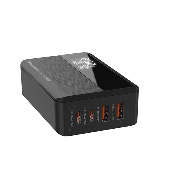 COLORWAY CW-CHS041PD-BK AC Charger Power Delivery GaN 2USB-A + 2USB TYPE-C 100W USB töltő Fekete COLORWAY CW-CHS041PD-BK AC Charger Power Delivery GaN 2USB-A + 2USB TYPE-C 100W USB töltő Fekete