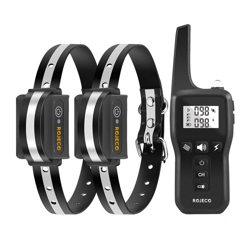 Rojeco PD529 1000m kutyakiképző nyakörv 2 nyakörvvel Fekete 