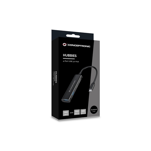 Conceptronic HUBBIES12B 4 Port USB-C to 2x USB-C+2x USB-A USB Hub Fekete Conceptronic HUBBIES12B 4 Port USB-C to 2x USB-C+2x USB-A USB Hub Fekete