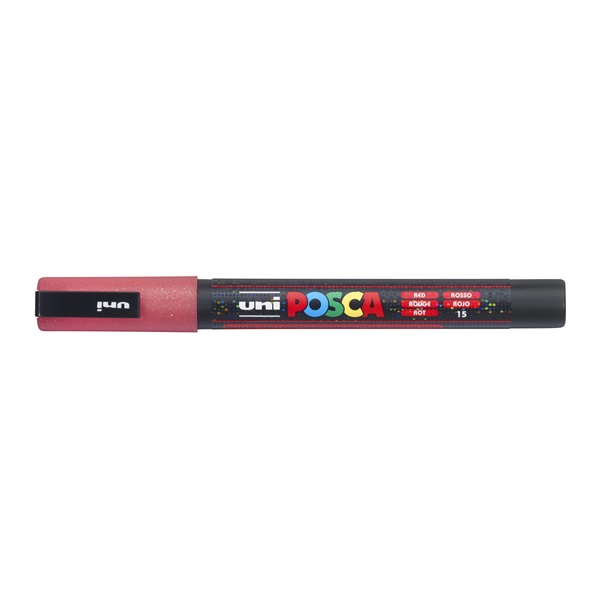 Uni POSCA PC-3ML csillámló piros marker Uni POSCA PC-3ML csillámló piros marker