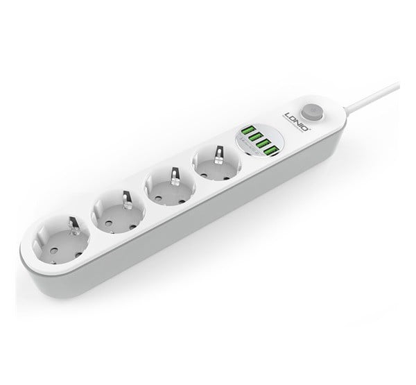 LDNIO hálózati elosztó (4 x aljzat, 4 x USB aljzat, 4 x 230 V, max. 5V / 10000mA, csúszásgátló + 200cm tápkábel) FEHÉR (SE4432) LDNIO hálózati elosztó (4 x aljzat, 4 x USB aljzat, 4 x 230 V, max. 5V / 10000mA, csúszásgátló + 200cm tápkábel) FEHÉR (SE4432)