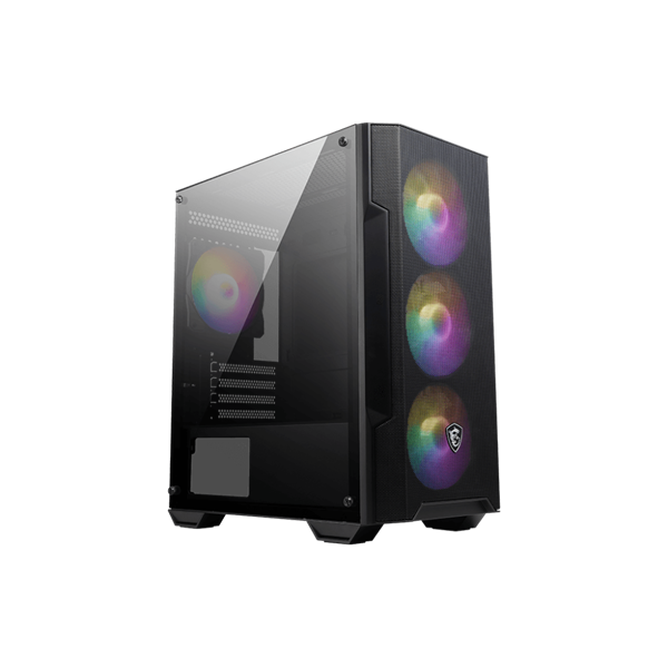 MSI Ház Micro ATX FORGE M100A, 4xARGB ventilátor, Tápegység nélkül, üvegfalú, fekete