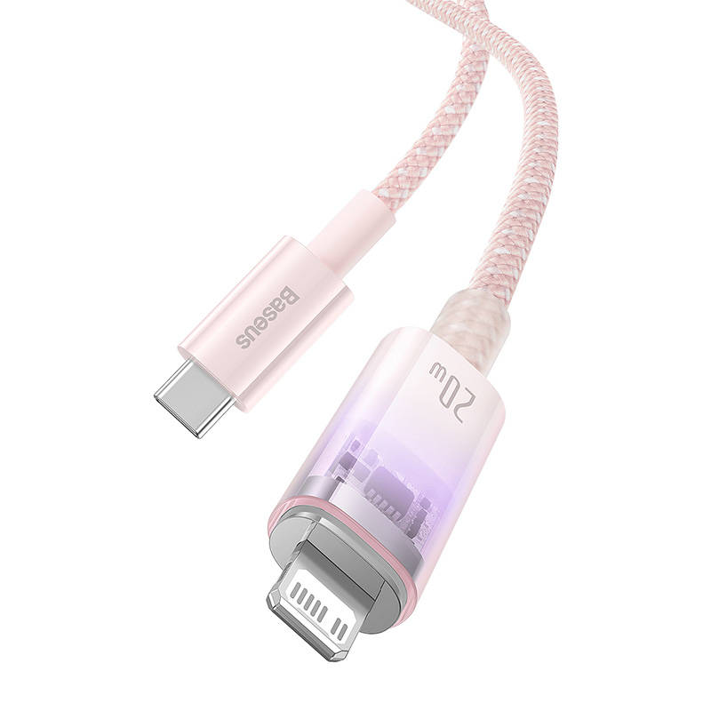 Fast Charging cable Baseus USB-A to Lightning Explorer Series 2m 20W (pink)