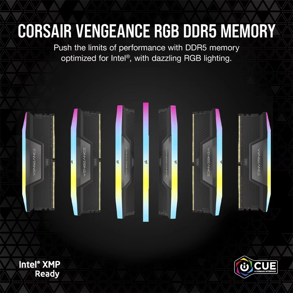 Corsair 128GB 5600MHz Kit(4x32GB) Vengeance RGB Memória Fekete