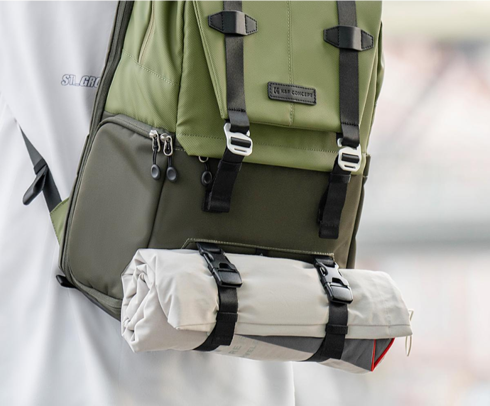 K&F Concept Beta Backpack 20 literes, fotós hátizsák, sötét zöld színben