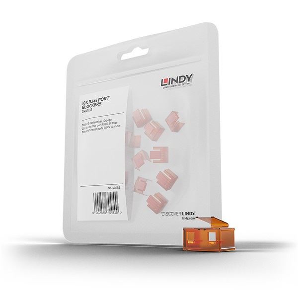 Lindy RJ45 biztonsági dugó, narancssárga (20db/csomag) (40481) Lindy RJ45 biztonsági dugó, narancssárga (20db/csomag) (40481)