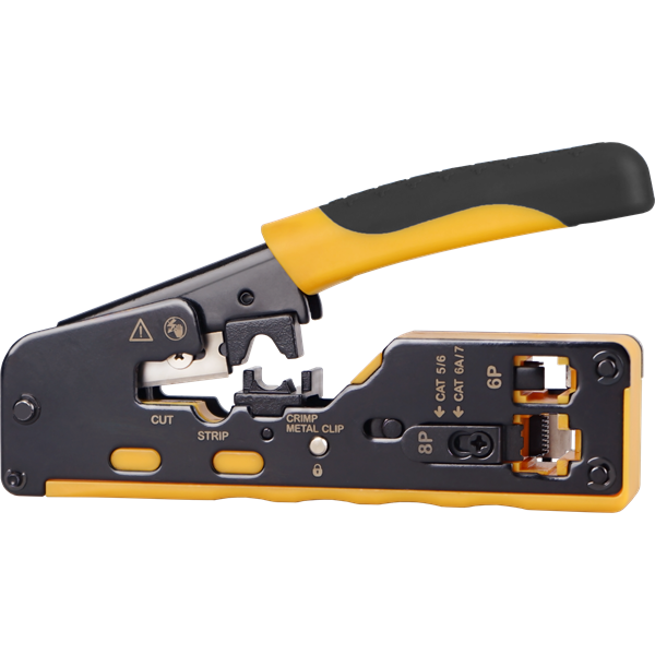 Walisec TNC-N7088  Cat5e/Cat6/Cat6A/Cat7, 8P8C(RJ45), 6P6C(RJ12), 6P4C(RJ11). befűzős Krimpelő fogó