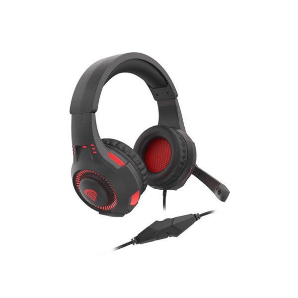 Natec Genesis Radon 200 Gaming Headset 7.1 mikrofonos USB fejhallgató fekete-piros (NSG-1412)
