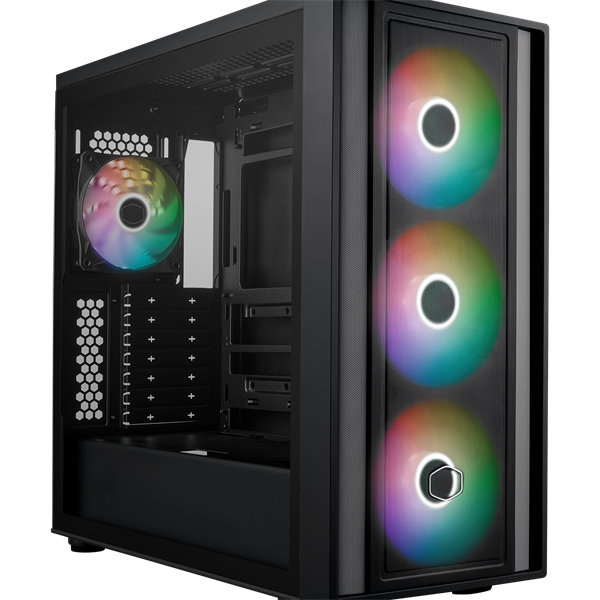 COOLER MASTER ATX MasterBox 600 4db ARGB Ventilátor Tápegység nélkül Üvegfalú Számítógépház fekete COOLER MASTER ATX MasterBox 600 4db ARGB Ventilátor Tápegység nélkül Üvegfalú Számítógépház fekete