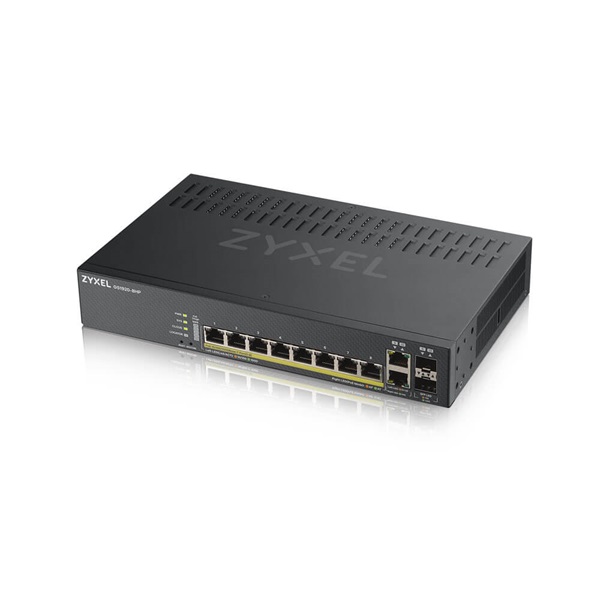 ZyXEL GS1920-8HPv2 8port GbE LAN PoE (130W) 2port Gbe combo RJ45/SFP L2 menedzselhető switch