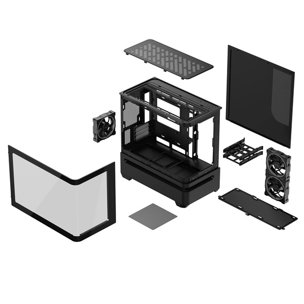 Asus PRIME AP202 (táp nélküli) ablakos ARGB mATX ház Fekete