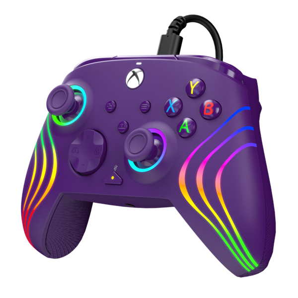 PDP Afterglow Wave Xbox Series X|S/Xbox One/PC RGB LED lila vezetékes kontroller