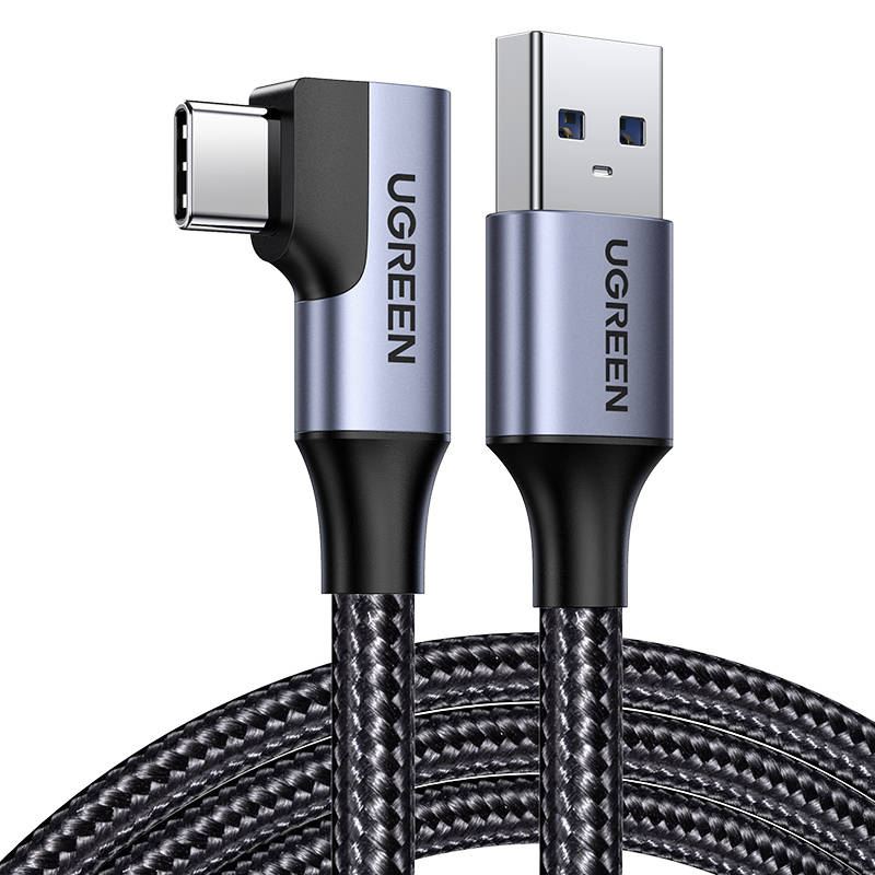 UGREEN US385 USB-USB-C ferde kábel, 3A, 1m, fekete (20299)