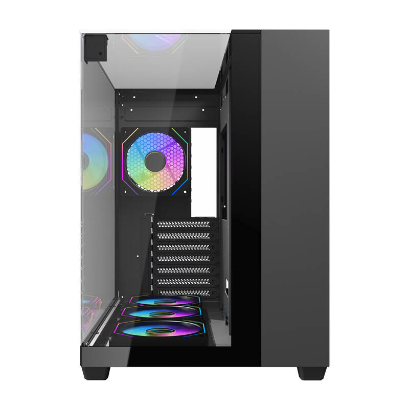 Darkflash TH285 számítógépház + 4 ventilátor Fekete 