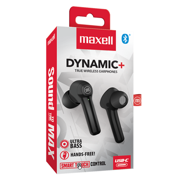 MAXELL TWS fülhallgató DYNAMIC+ earbuds, bluetooth 5.3 fekete
