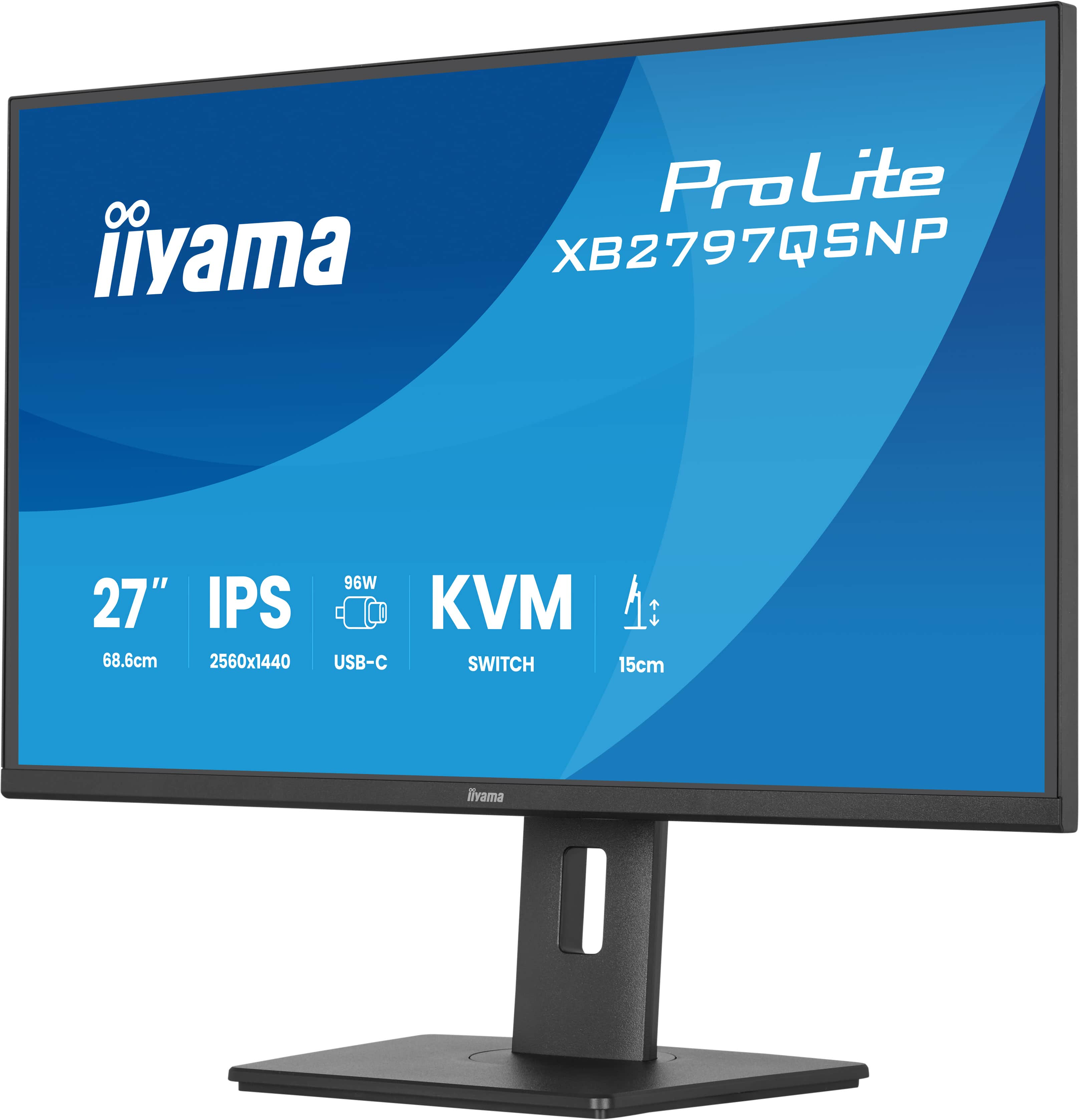 iiyama 27" ProLite XB2797QSNP-B1 IPS LED Monitor  - 2560x1440, QHD, 75Hz, 1ms, Hangszóró, Fekete