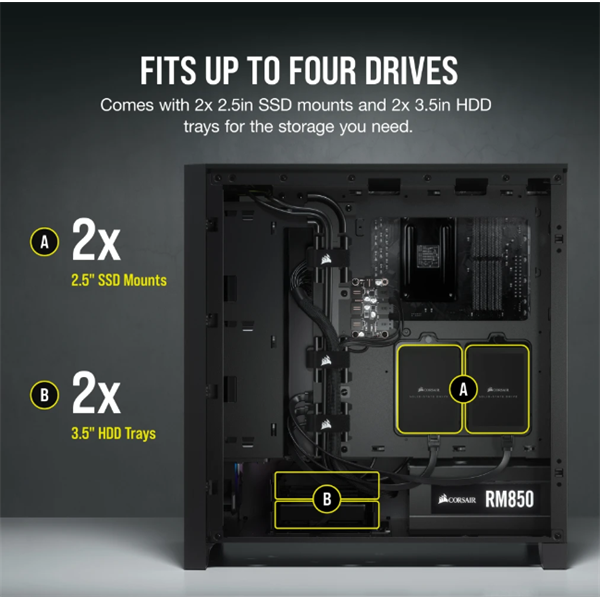 CORSAIR iCUE 4000X RGB számítógépház Fekete