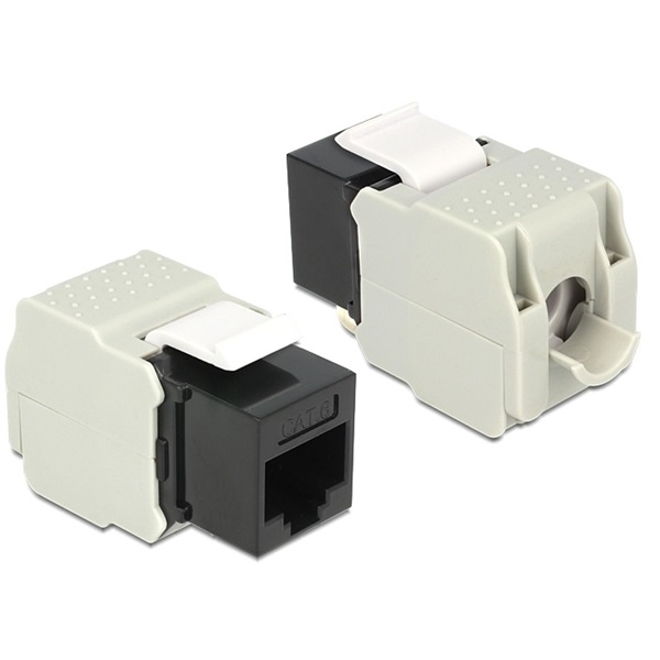 Delock 86340 RJ45 anya > LSA Cat.6 UTP fekete Keystone modul adapter
