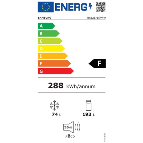 Samsung BRB26715FWW/EF HŰTŐ ALULFAGYASZTÓS BEÉPÍTHETŐ