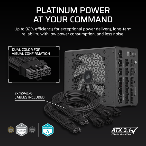 CORSAIR Moduláris HXi series 2025 HX1200i 1200W 14cm ATX 3.1 PCIe 5.1 BOX 80+ Platinum Tápegység 