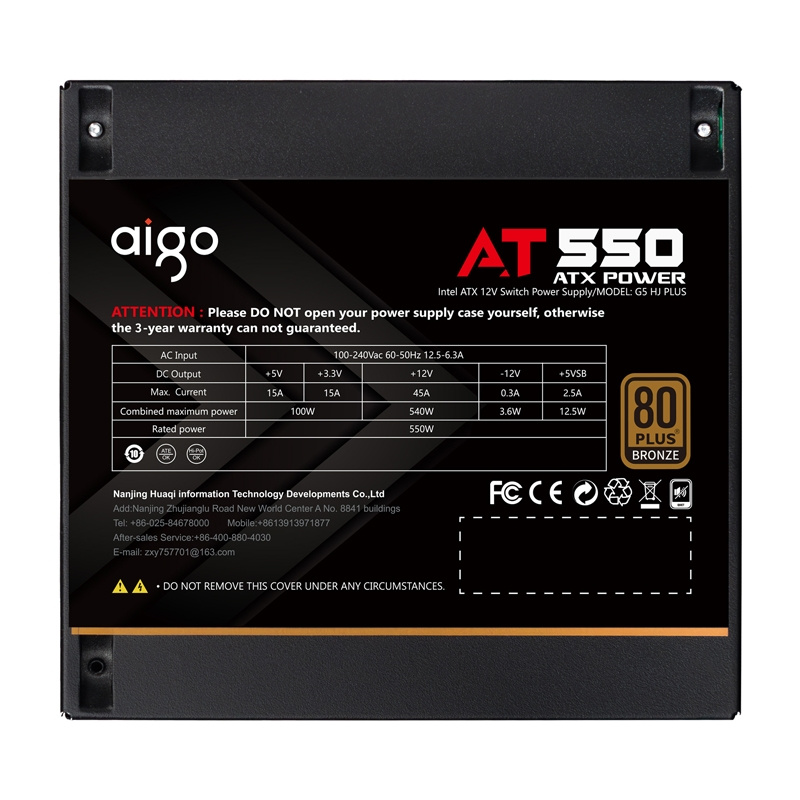 Aigo AT750 számítógépes tápegység Fekete