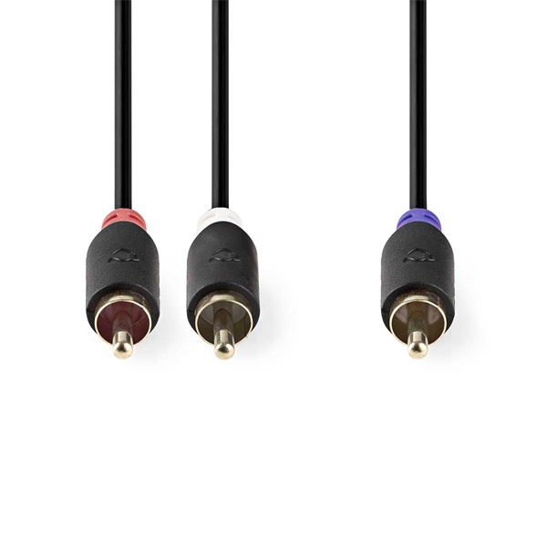 Nedis CABW24000AT30 RCA dugó - 2x RCA dugó mélynyomó kábel  3m