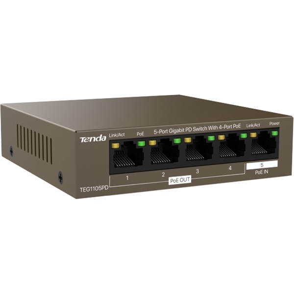Tenda TEG1105PD 5-Port GbE LAN PoE switch