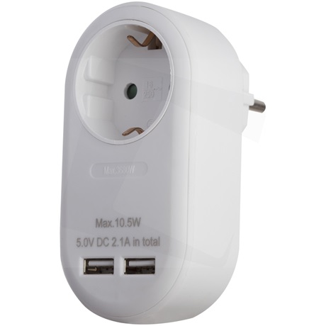 Entac EPAG-1EE-2USB-W HÁLÓZATI ADAPTER 1 FÖLDELT ALJZAT ÉS 2 USB (ÖSSZ. 2.1A) FEHÉR Entac EPAG-1EE-2USB-W HÁLÓZATI ADAPTER 1 FÖLDELT ALJZAT ÉS 2 USB (ÖSSZ. 2.1A) FEHÉR