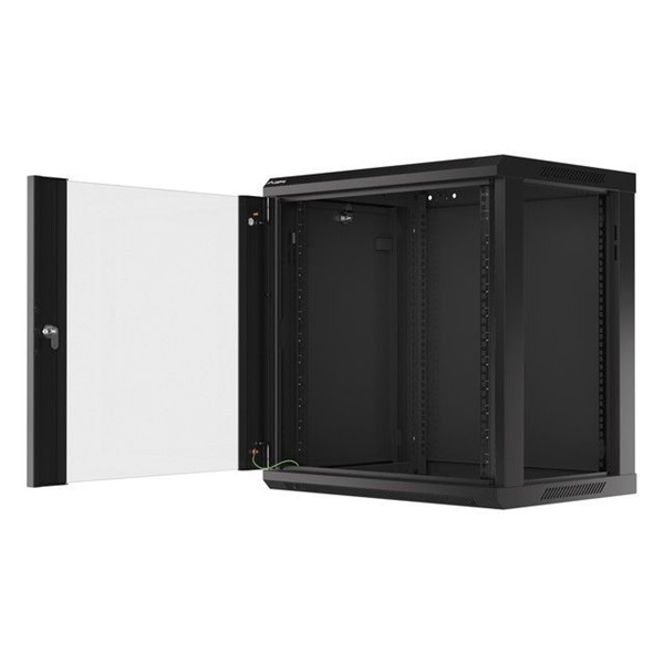 Lanberg 12U 19" fali rack szekrény 600x450mm fekete (WF01-6412-10B)