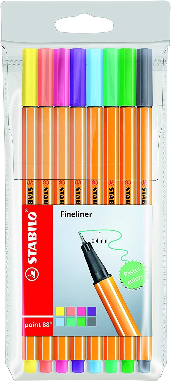 STABILO "Point 88" tűfilc készlet 0,4mm 8 pasztell szín /TST88801  (88/8-01)