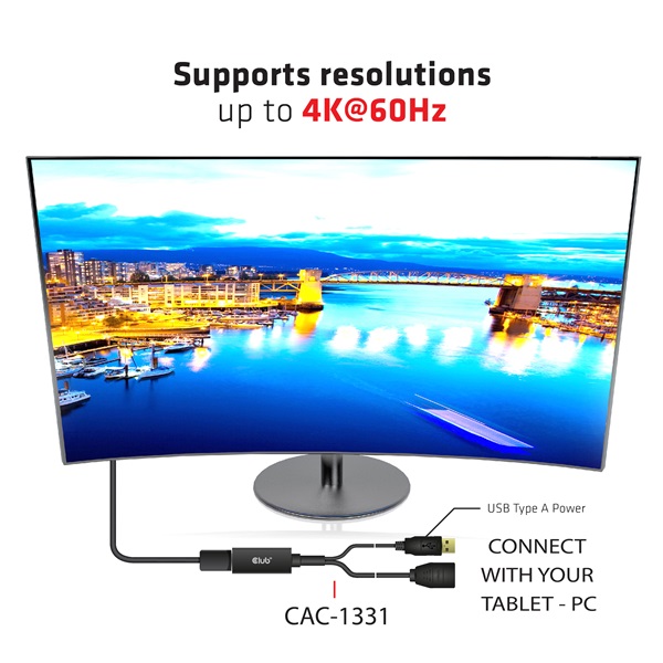 Club3D HDMI to DisplayPort 4K60Hz M/F Active Adapter