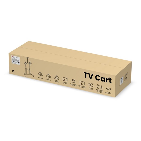 Equip 650631 60"-100" álló dönthető állítható magasság gurulós Max.:100kg TV állvány Fekete-ezüst Equip 650631 60"-100" álló dönthető állítható magasság gurulós Max.:100kg TV állvány Fekete-ezüst