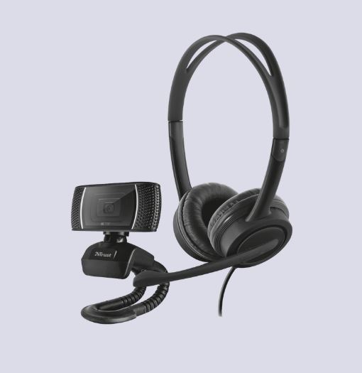 Trust 24036 Doba 2-in-1 webkamera + headset fekete  