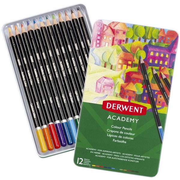 Derwent "Academy" színes ceruza készlet 12 különböző szín (2301937)