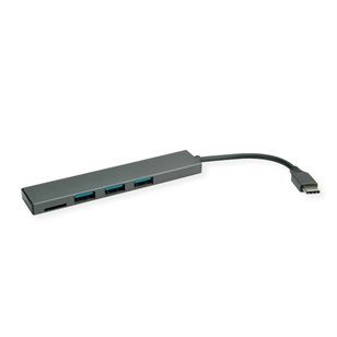Roline USB3.2 gen2 Type-C 3x USB+kártyaolvasó adapter (14.02.5051-10)