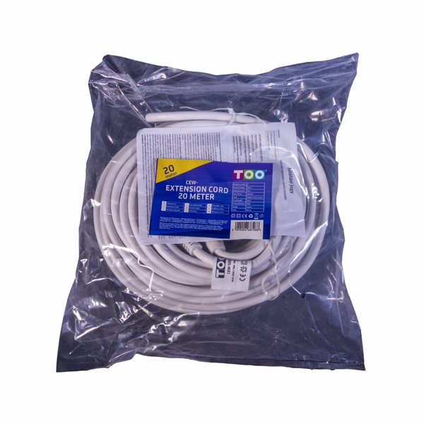 TOO CEW-1200 20 méter 3x1.5mm2 fehér hosszabbító TOO CEW-1200 20 méter 3x1.5mm2 fehér hosszabbító