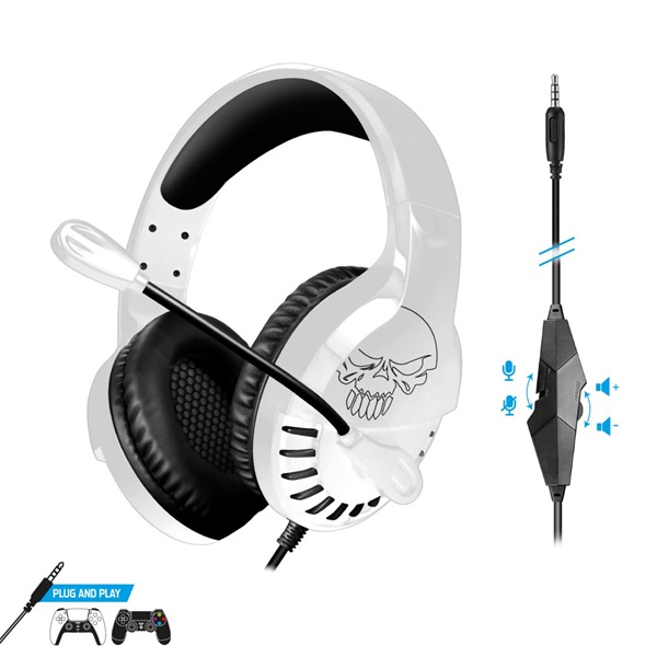 Spirit of Gamer PRO-H3 mikrofonos fejhallgató fehér-fekete (MIC-PH3PS5)