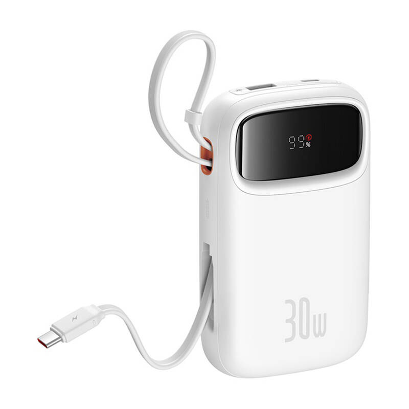 Baseus QPow 2 10000mAh 30W  2xUSB-C powerbank Fehér 