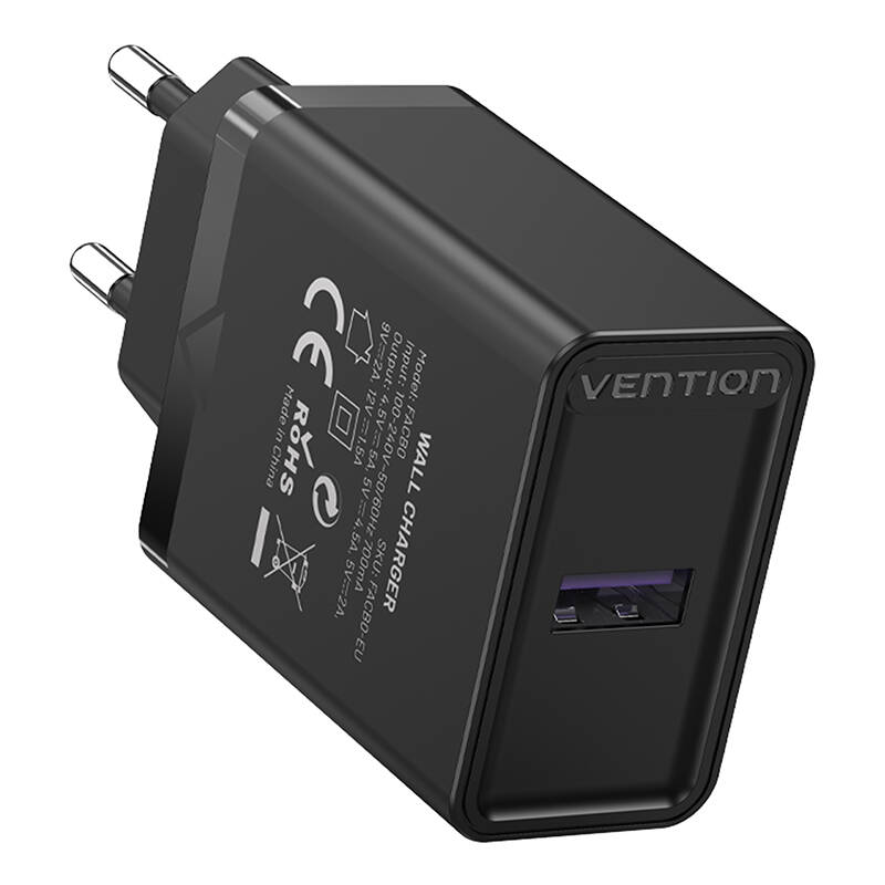 Vention FACB0-EU USB  22.5W Hálózati töltő Fekete