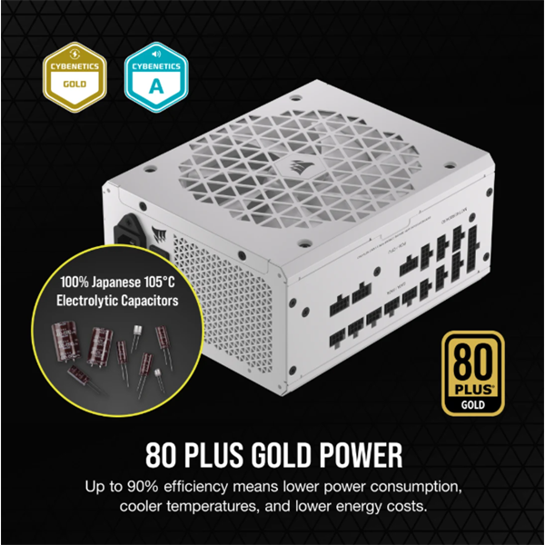 CORSAIR  Moduláris RM1000x Shift White 1000W 14cm 80+ Gold Tápegység